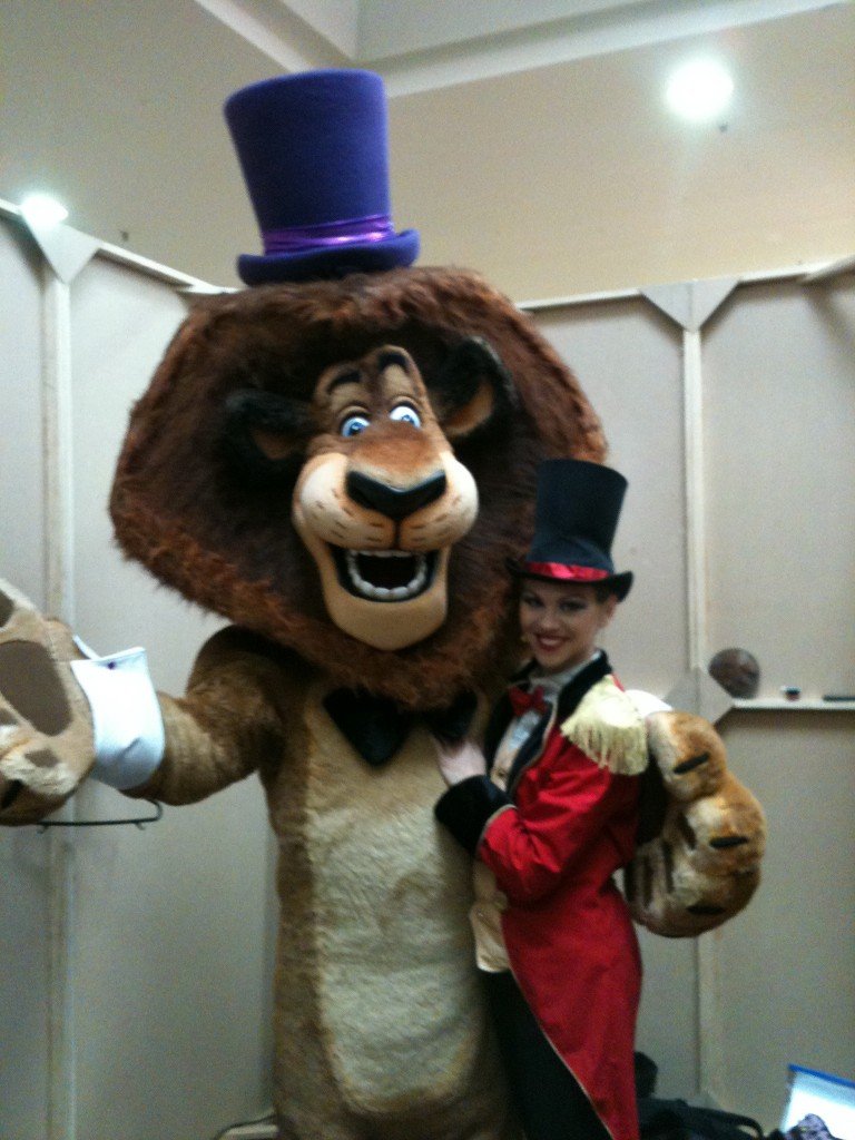 Heidi Deluca as the Ringmaster, hosting Madagascar with Alex the Lion - RMT